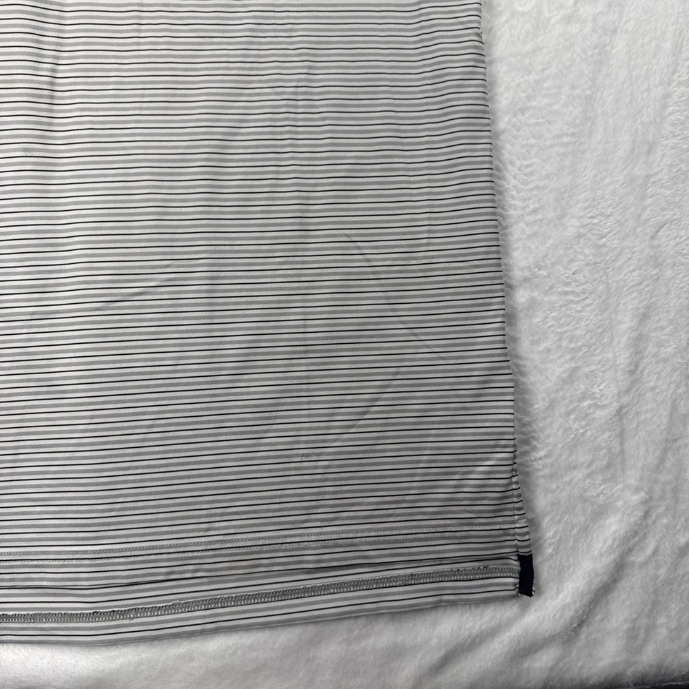RLX Ralph Lauren Mens Large Short Sleeve Striped Golf Polo Shirt White Stretch - Picture 6 of 11